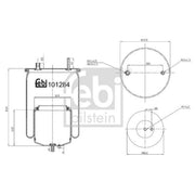 Febi Air Suspension Bellow non-steered trailing axle 101284