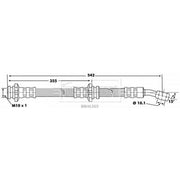 Borg & Beck Brake Hydraulic Hose Line Front Left BBH6305