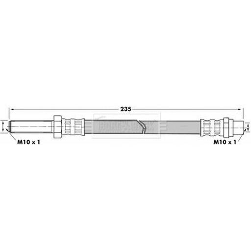 Borg & Beck Brake Hydraulic Hose Line Rear Left BBH7307