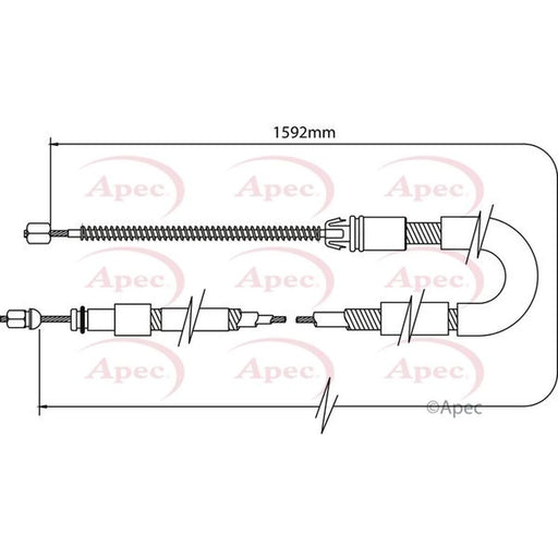 Apec Handbrake Cable Left Rear CAB1076