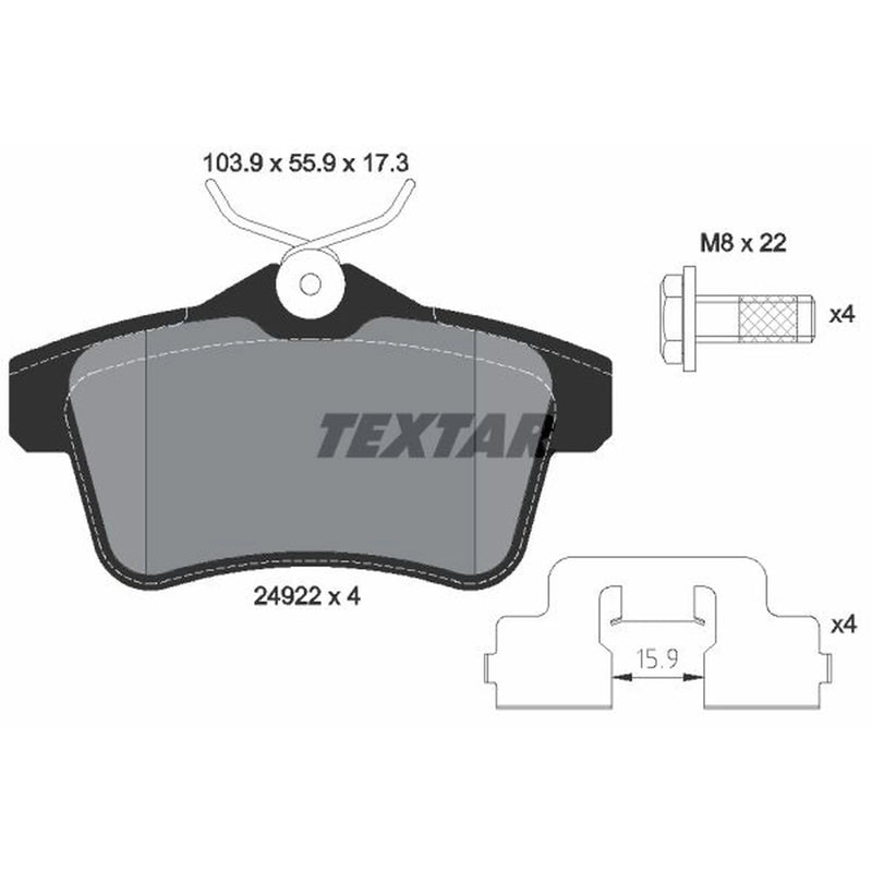 Textar Rear Brake Pad Set 2492201
