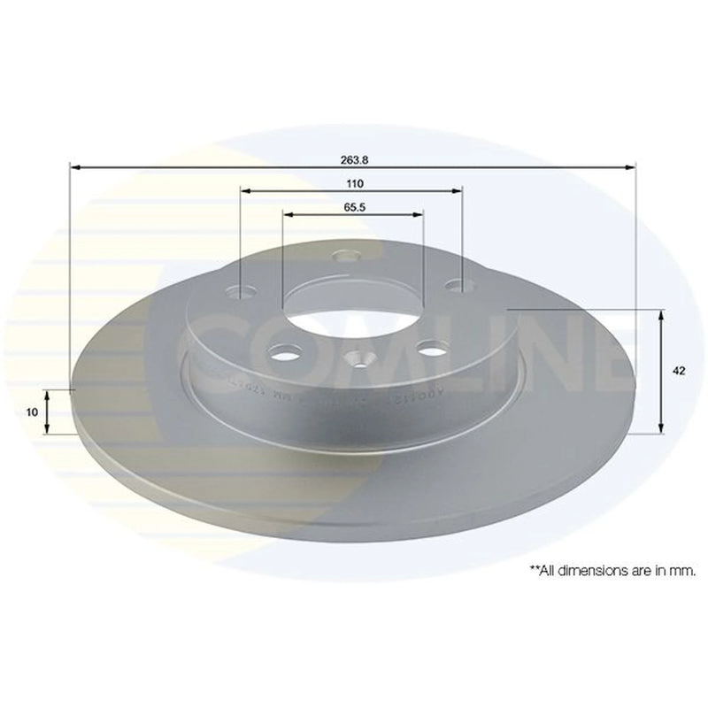 Comline 2 x Solid Rear Brake Discs ADC1121