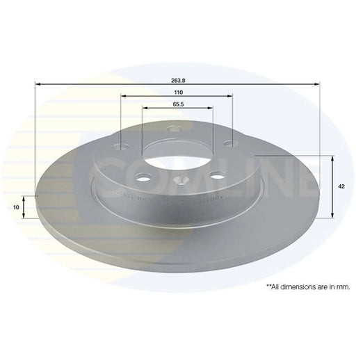 Comline 2 x Solid Rear Brake Discs ADC1121