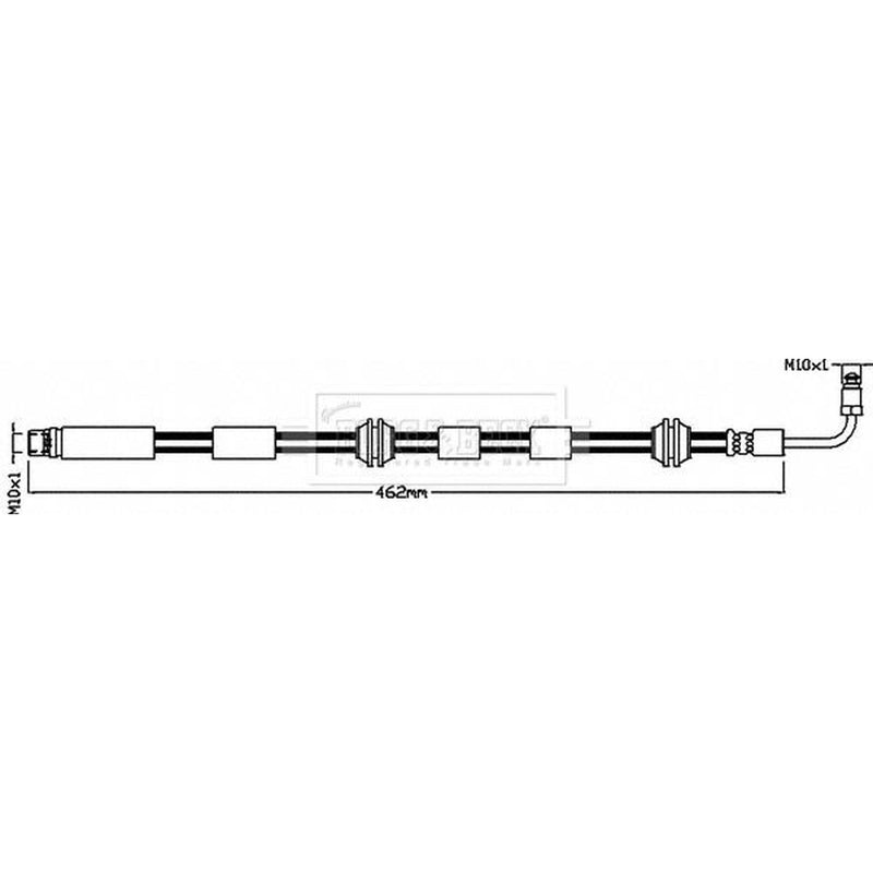 Borg & Beck Brake Hydraulic Hose Line Front Left BBH8617