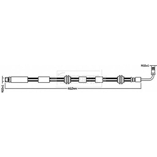 Borg & Beck Brake Hydraulic Hose Line Front Left BBH8617