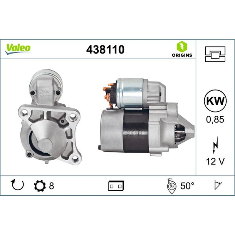 Valeo Starter Motor 12V 0.85kW 8 Teeth 438110