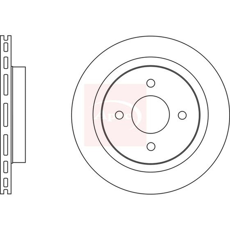 Apec 2 x Vented Rear Brake Discs DSK2671