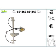Valeo Electric Window Regulator Lifter Left Rear 851166