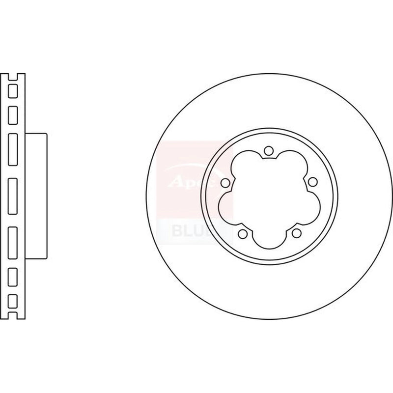 Apec 2 x Vented Front Brake Discs SDK6707