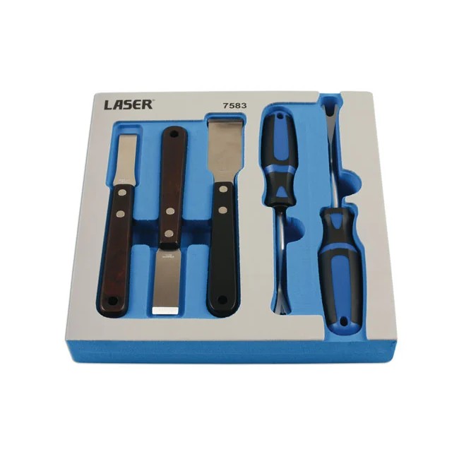 Laser Tools Clip Remover & Tungsten Tipped Scraper Set 5pc - PL