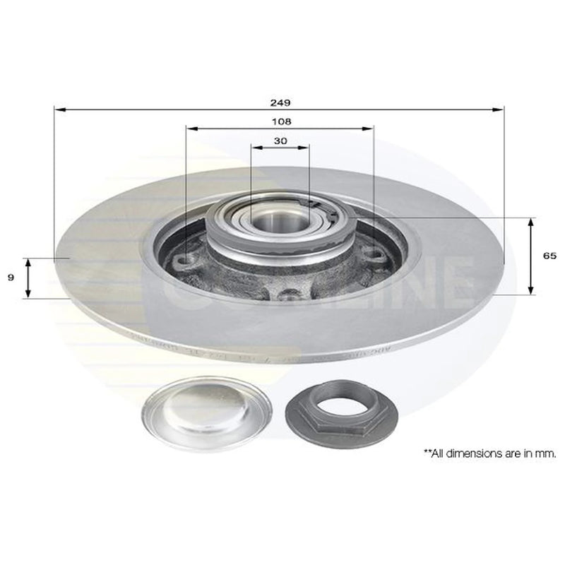 Comline 2 x Solid Rear Brake Discs ADC3002