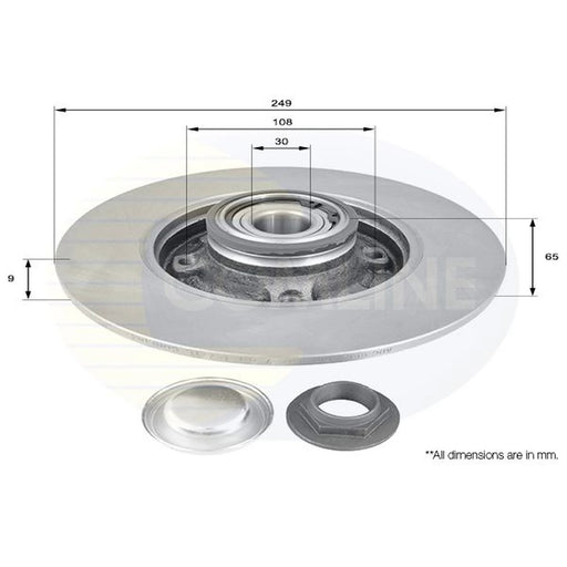 Comline 2 x Solid Rear Brake Discs ADC3002