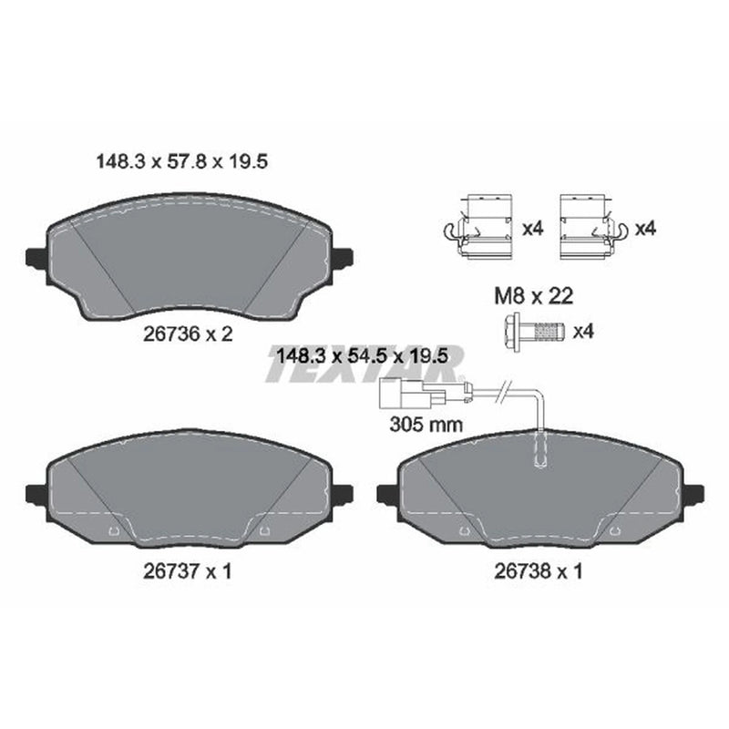 Textar Rear Brake Pad Set 2673601