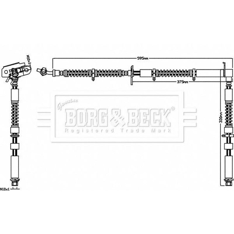 Borg & Beck Brake Hydraulic Hose Line Front BBH7532