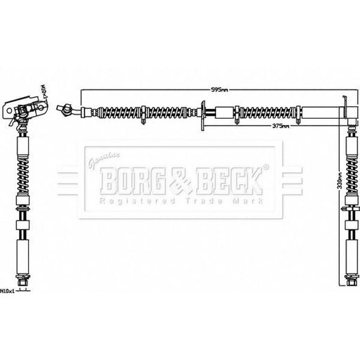 Borg & Beck Brake Hydraulic Hose Line Front BBH7532