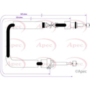 Apec Handbrake Cable Right Rear CAB1338