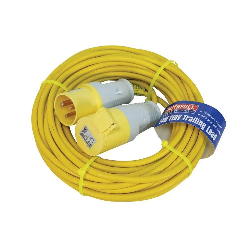 Faithfull Power Plus Trailing Lead 16A Cable 14m 1.5-2.5mm