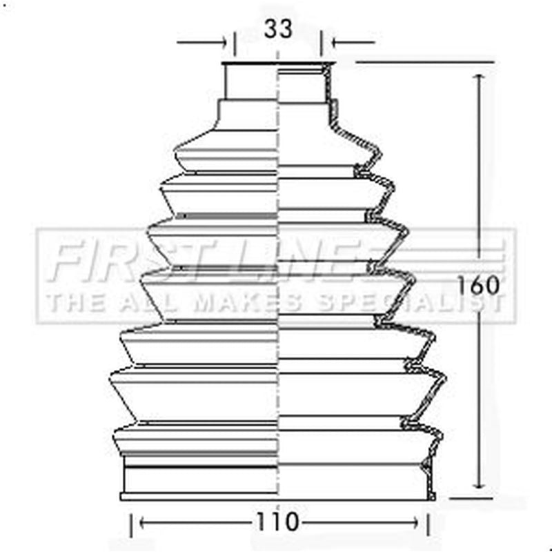 First Line Drive Shaft Bellow Kit Front Left Thermoplas FCB2324