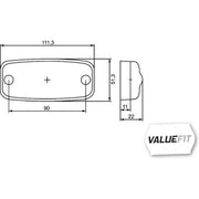 Hella Side Marker Light Wide High 2PS 357 008-001