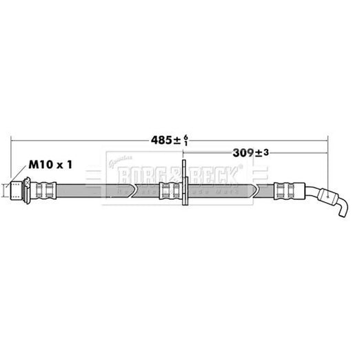 Borg & Beck Brake Hydraulic Hose Line Front Left BBH7388