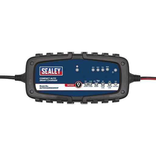 Sealey Compact Auto Smart Charger & Maintainer 2A 6/12V AUTOCHARGE200HF Sealey  - Town Parts