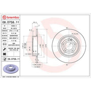 Brembo 2 x Solid Rear Brake Discs 08.D758.11