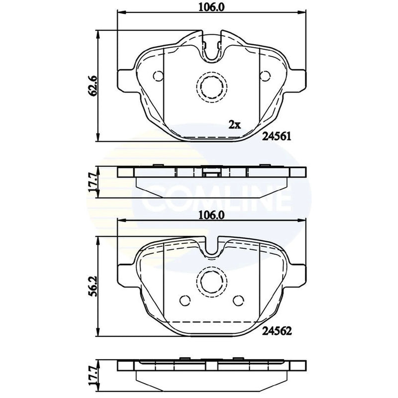 Comline 4 x Rear Brake Pad Set CBP06092