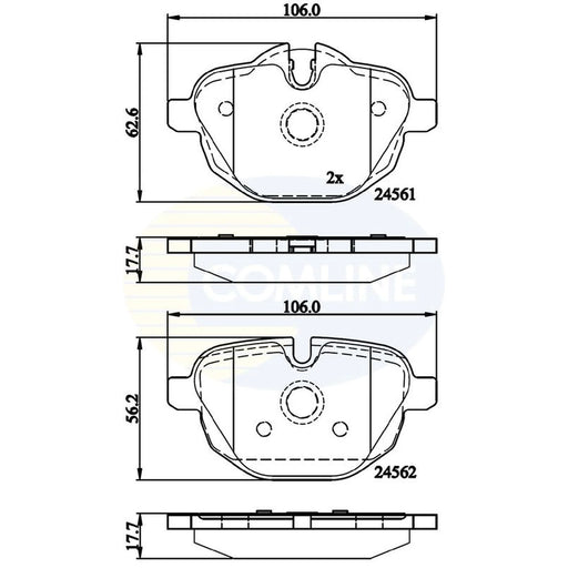 Comline 4 x Rear Brake Pad Set CBP06092