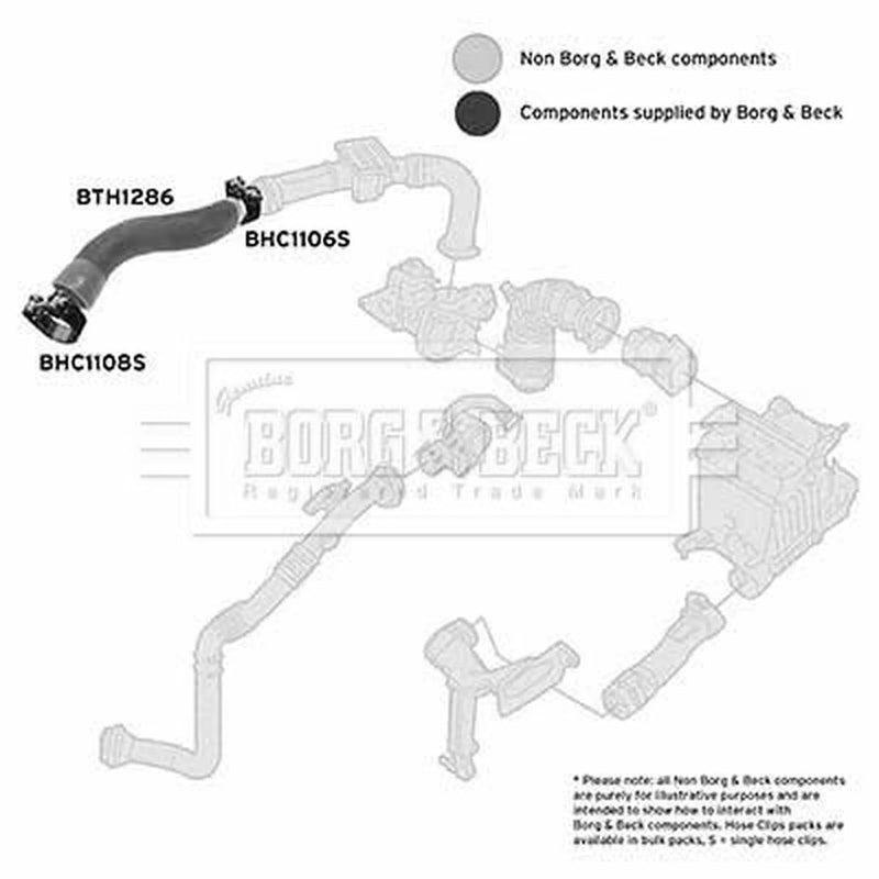 Borg & Beck Intercooler Turbo Charge Air Hose BTH1286
