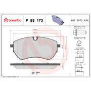 Brembo 4 x Front Brake Pad Set P85173