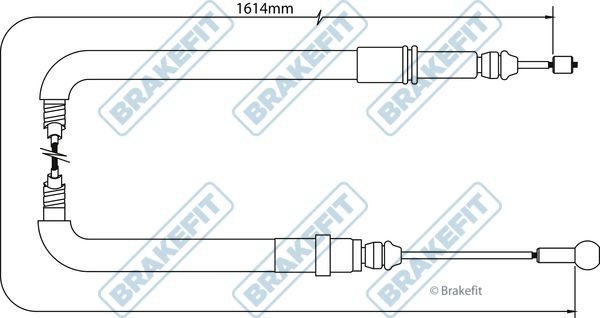 Apec Handbrake Cable Left Rear fits Citroën Dispatch II Platform 2011 on 2.0