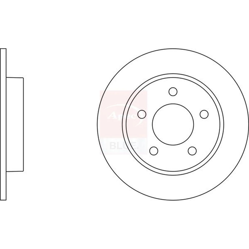 Apec 2 x Solid Rear Brake Discs SDK6229