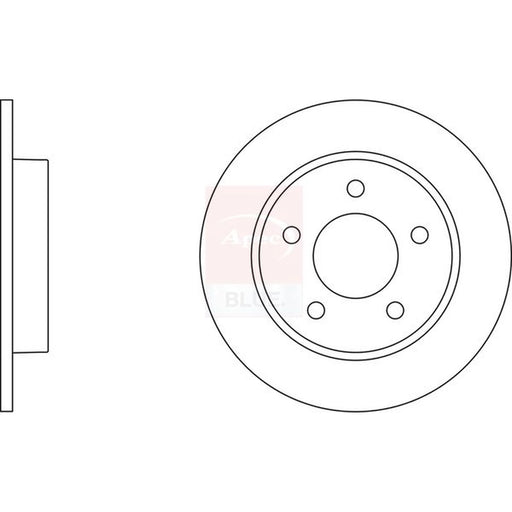 Apec 2 x Solid Rear Brake Discs SDK6229