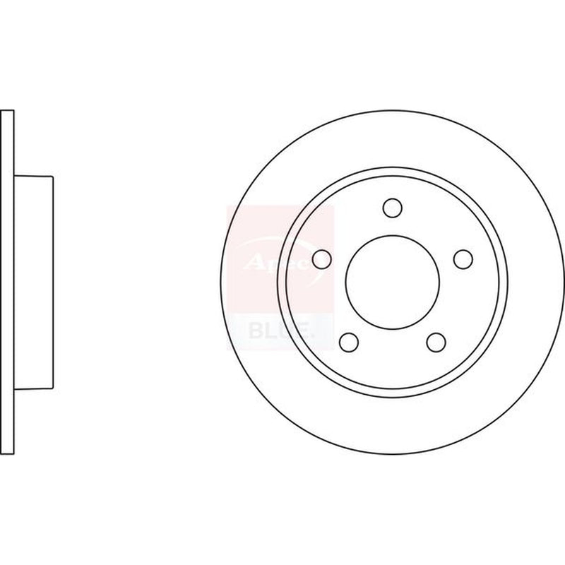Apec 2 x Solid Rear Brake Discs SDK6229