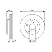 Bosch 2 x Vented Front Brake Discs 0 986 479 R53