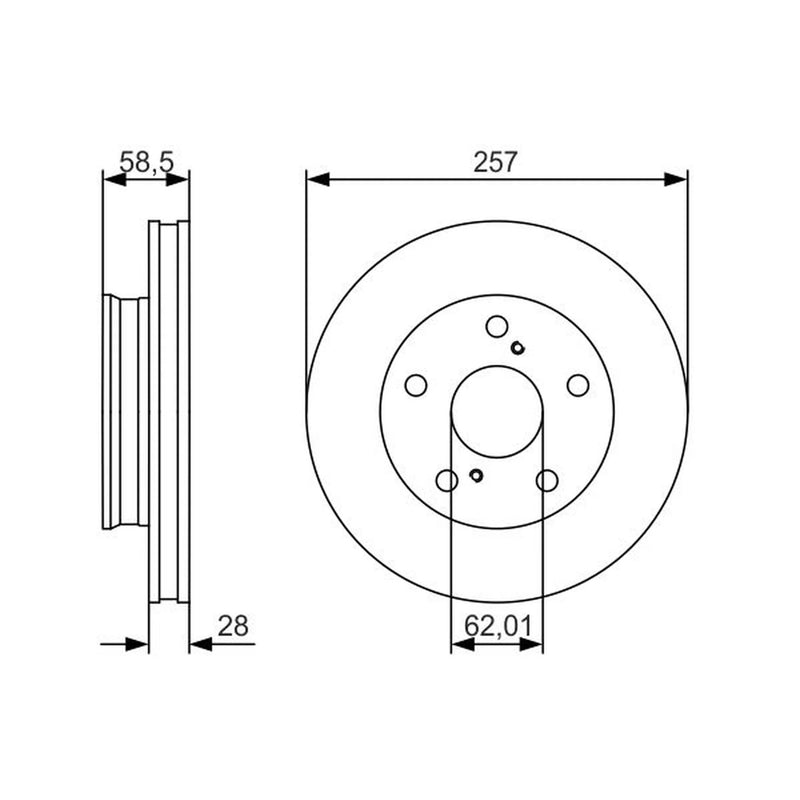 Bosch 2 x Vented Front Brake Discs 0 986 479 R53