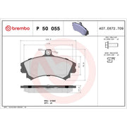 Brembo 4 x Front Brake Pad Set P50055