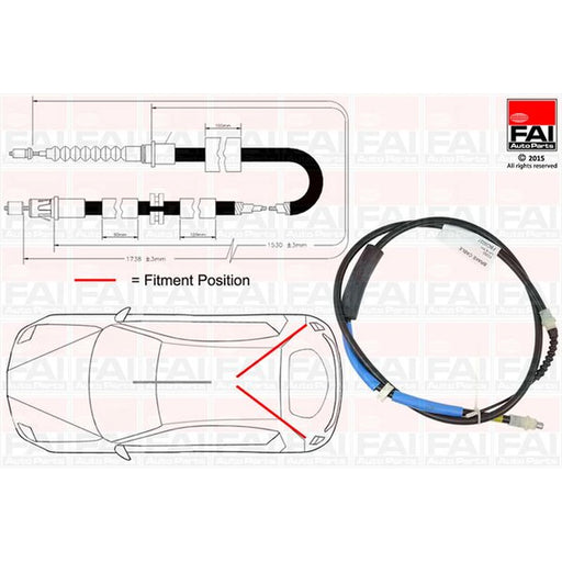 FAI Handbrake Cable Left Rear FBC0037