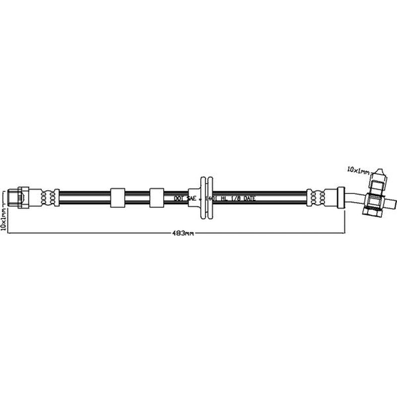 Juratek Brake Hydraulic Hose Line Front JBH1047