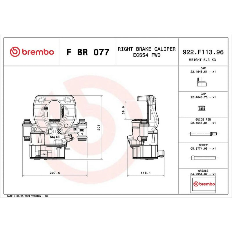 Brembo Brake Caliper Assembly FBR077