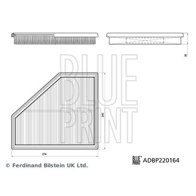 Blue Print Engine Air Filter Right ADBP220164