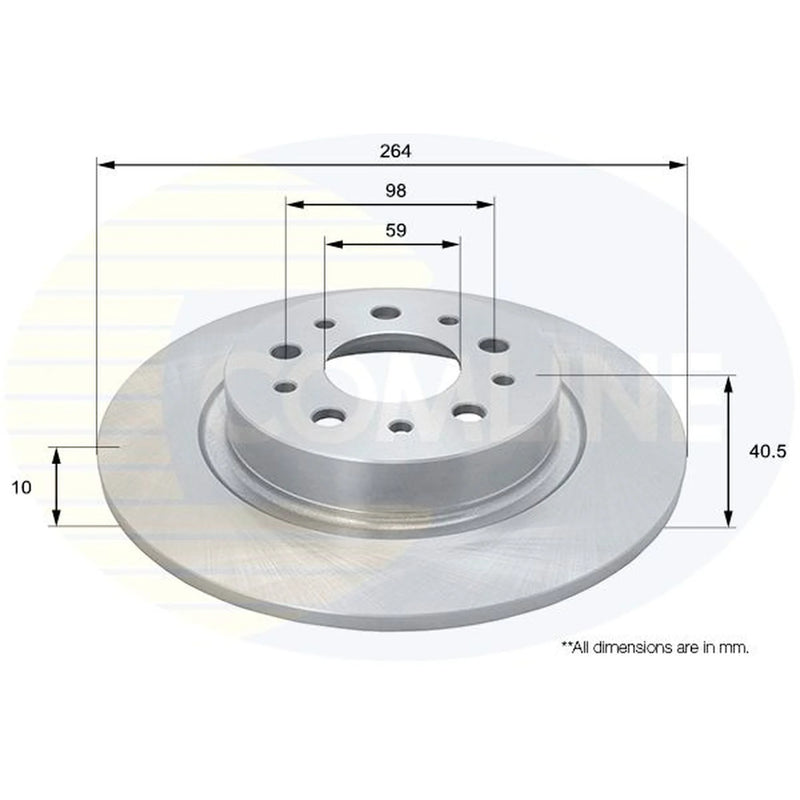 Comline 2 x Solid Rear Brake Discs ADC1850
