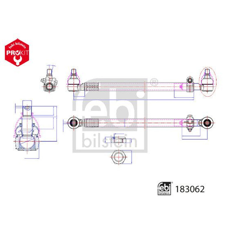Febi Centre Rod Assembly Front 183062