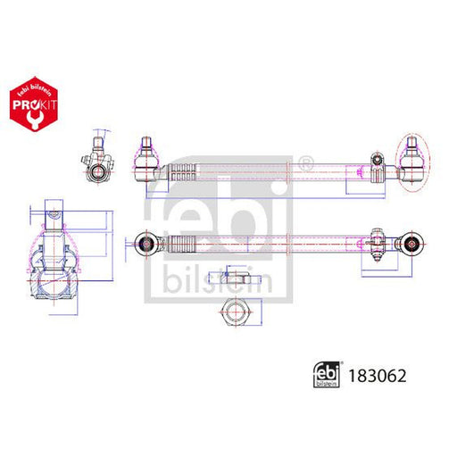 Febi Centre Rod Assembly Front 183062