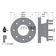 Textar 2 x Internally Vented Rear Brake Discs 93309200