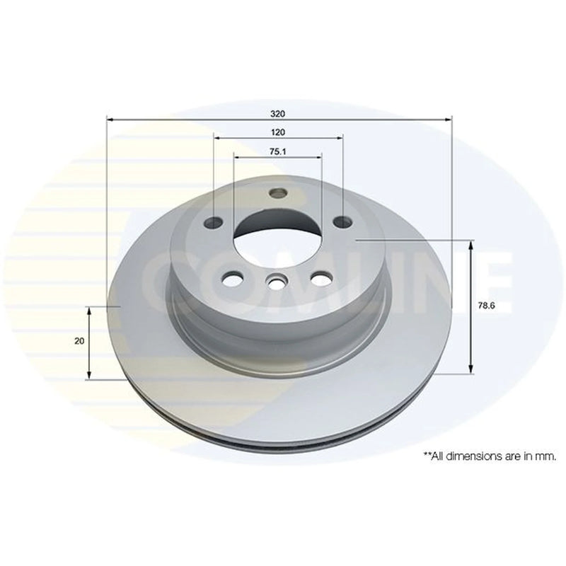 Comline 2 x Internally Vented Rear Brake Discs ADC1758V