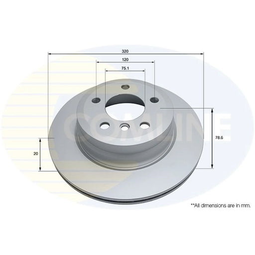 Comline 2 x Internally Vented Rear Brake Discs ADC1758V