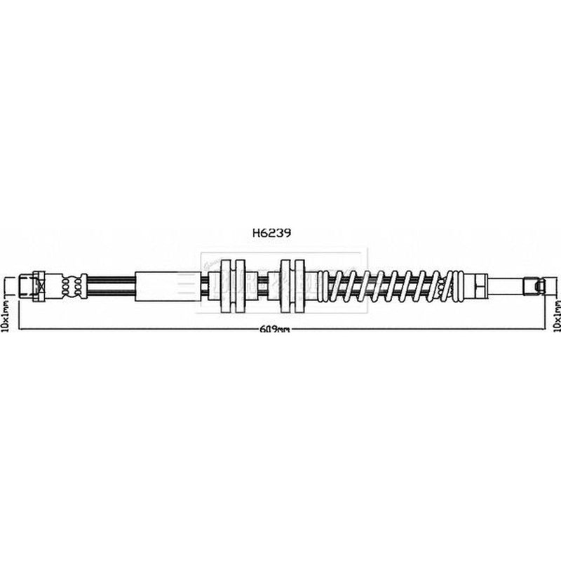 Borg & Beck Brake Hydraulic Hose Line Front Left BBH8168