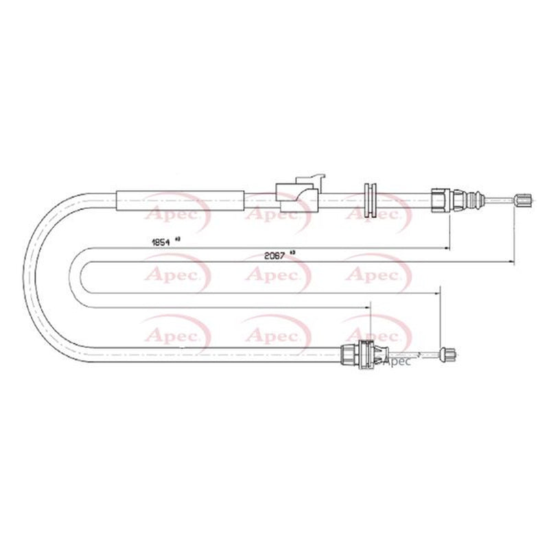 Apec Handbrake Cable Right Rear CAB1026