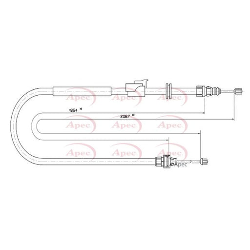 Apec Handbrake Cable Right Rear CAB1026